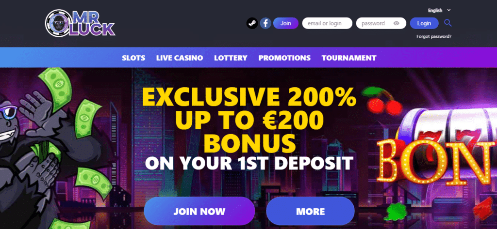 MrLuck Online Casino Screenshot