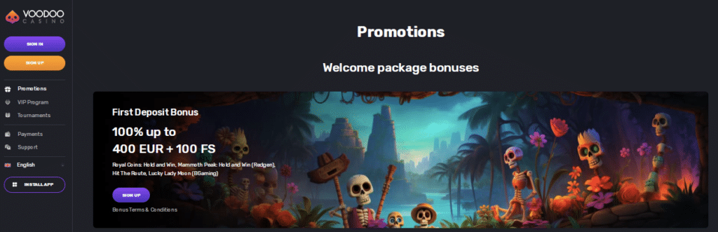 voodoo online casino bonus